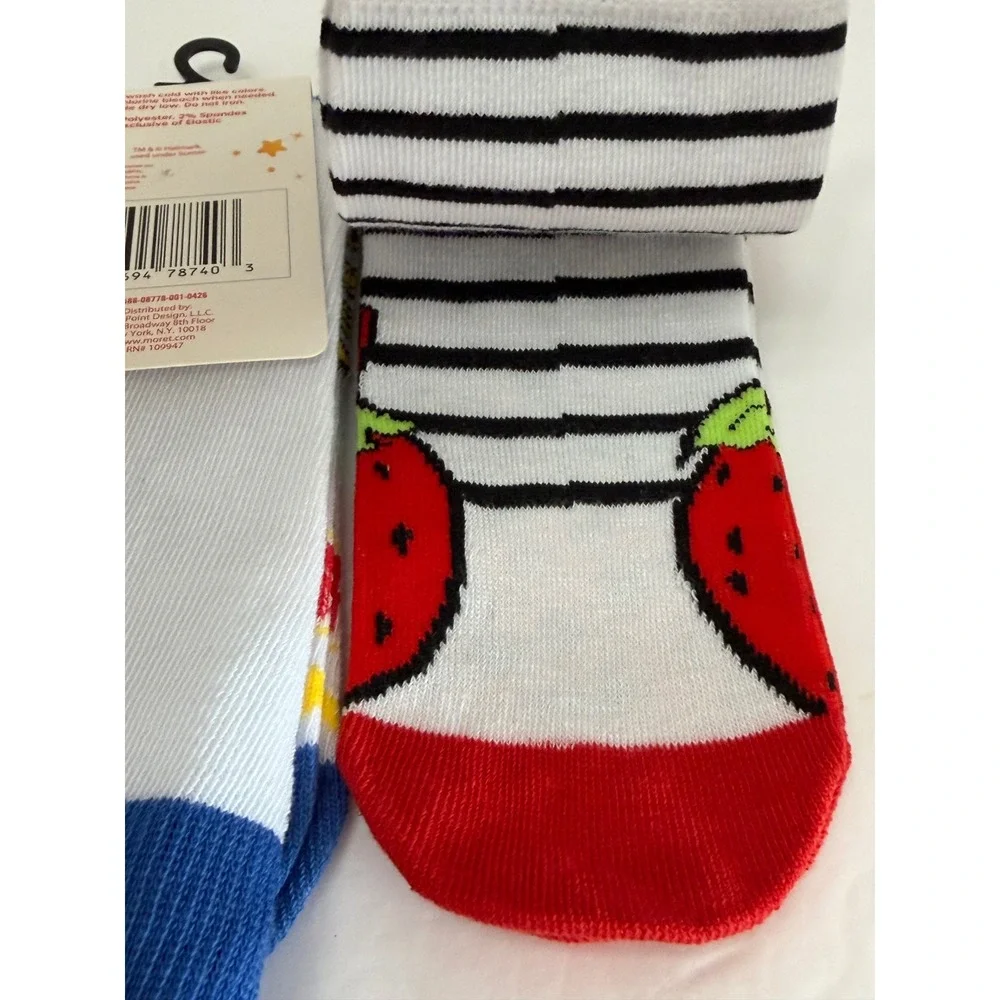 Rainbow Brite Strawberry Shortcake Socks 2 Pair Set Retro 80s Cartoon Crew NEW